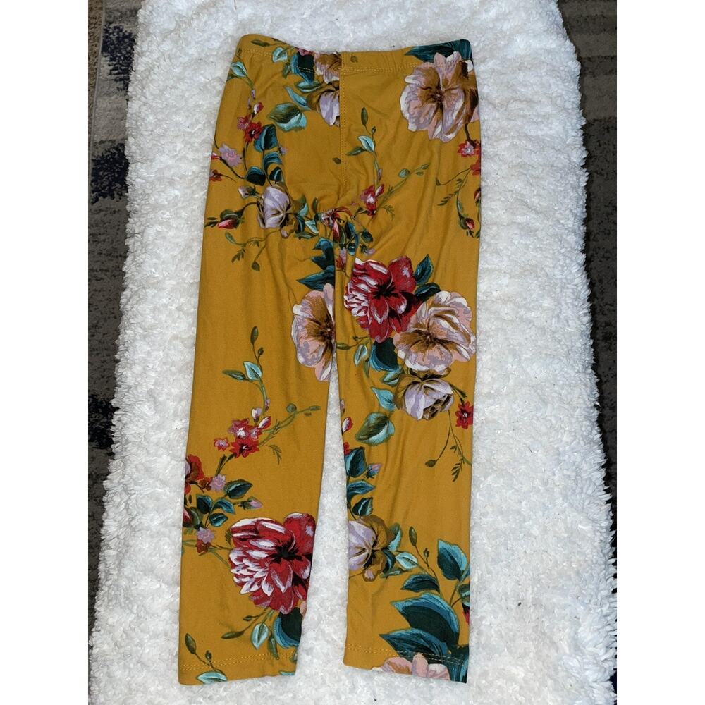 Lulu Luv girls sz. 10/12 deep ylw floral leggings. Cute, soft